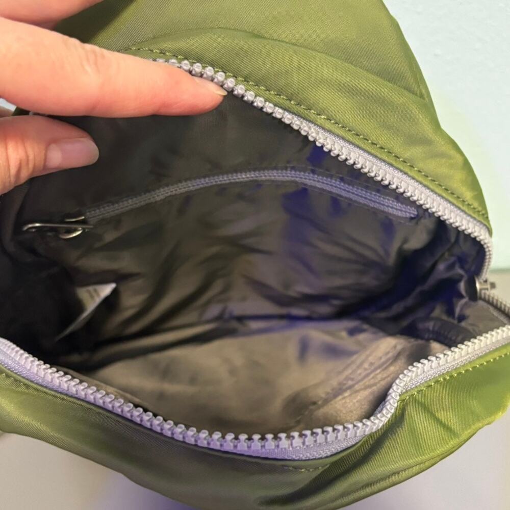 ROKA London Willesden B Recycled Nylon Sling Crossbody Bag Olive Avocado NWT - Picture 4 of 7